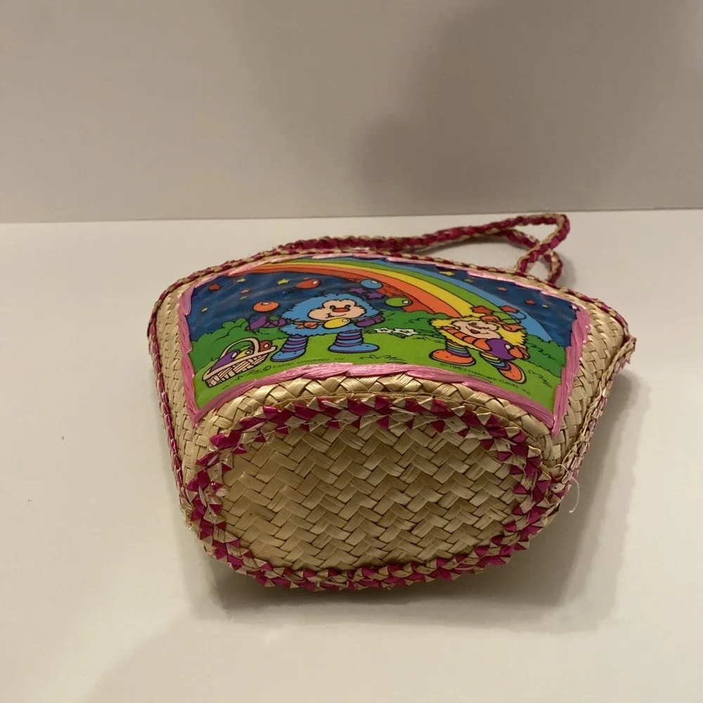 Vintage 1983 Hallmark Cards Rainbow Brite Twink Easter Woven Rattan Basket Purse